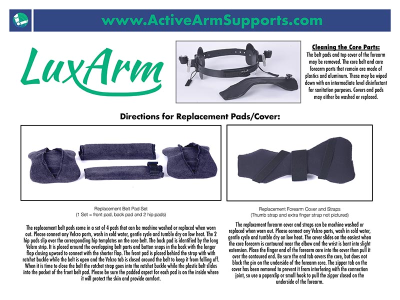 LuxArm Replacement Pads Cover Instructions
